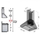 ZLINE Wooden Wall Mount Range Hood in White Includes Remote Blower Motor 400CFM/700CFM Options (321TT-RD/RS)