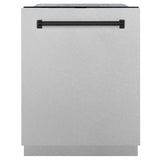 ZLINE Autograph Edition 24" 3rd Rack Top Touch Control Tall Tub Dishwasher in DuraSnow Stainless Steel with Accent Handle, 45dBa (DWMTZ-SN-24) [Color: Matte Black]