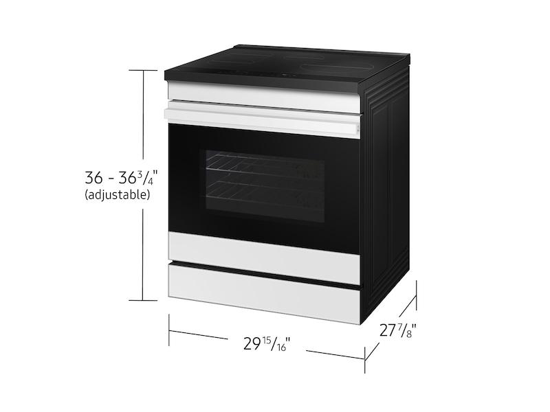 Bespoke 6.3 cu. ft. Smart Slide-In Induction Range with Anti-Scratch Glass Cooktop & Air Fry in White Glass