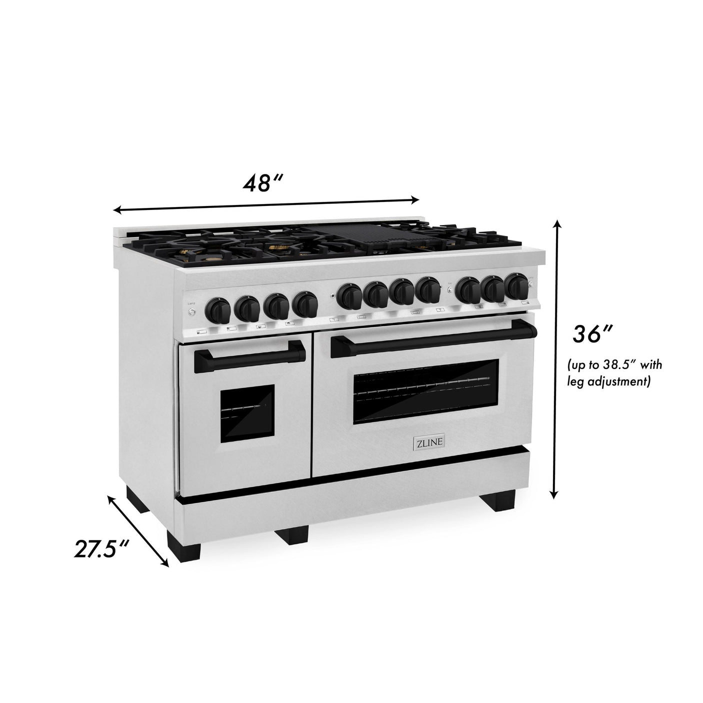 ZLINE Autograph Edition 48" 6.0 cu. ft. Range with Gas Stove and Gas Oven in DuraSnow Stainless Steel with Accents (RGSZ-SN-48) [Color: Champagne Bronze]