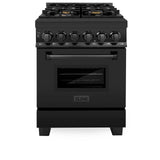 ZLINE 24 in. Professional Dual Fuel Range in Black Stainless Steel (RAB-BR-24)