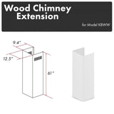 ZLINE 61 in. Smooth Bright White Wooden Chimney Extension for Ceilings up to 12 ft. (KBWW-E)