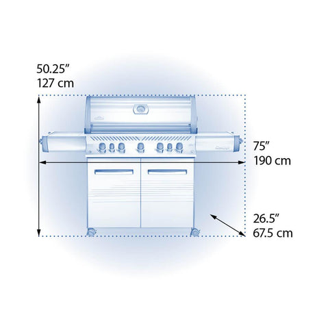 Prestige 665 RSIB with Infrared Side and Rear Burner , Natural Gas, Stainless Steel