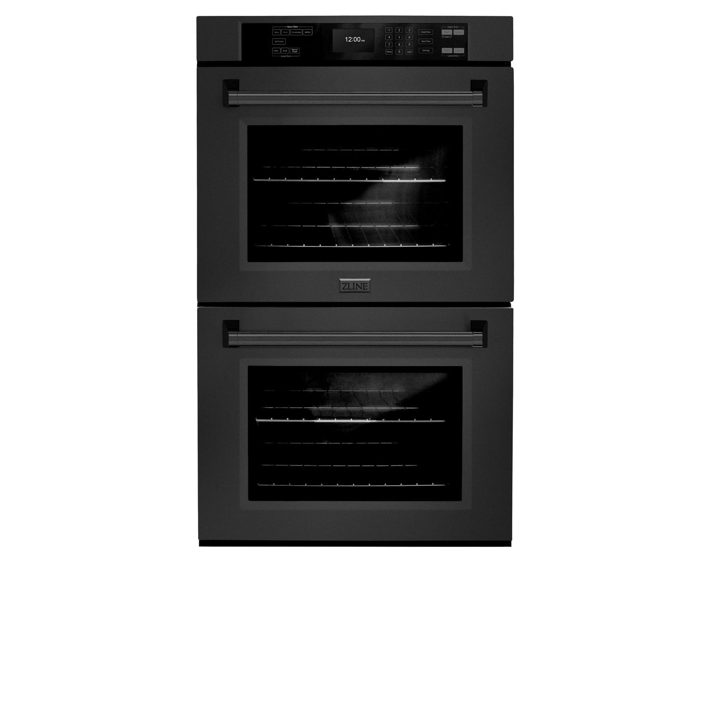 ZLINE 30 in. Professional True Convection Double Wall Oven with Air Fry and Self Clean in Black Stainless Steel (WADB-30)