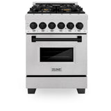 ZLINE Autograph Edition 24 in. 2.8 cu. ft. Dual Fuel Range with Gas Stove and Electric Oven in DuraSnow Stainless Steel with Accents (RASZ-SN-24) [Color: Matte Black]