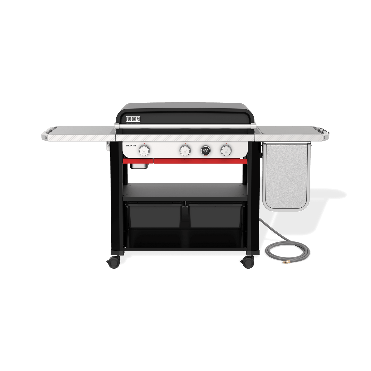 Slate™ 30" Rust-Resistant Griddle with extendable side table (Natural Gas) - Black