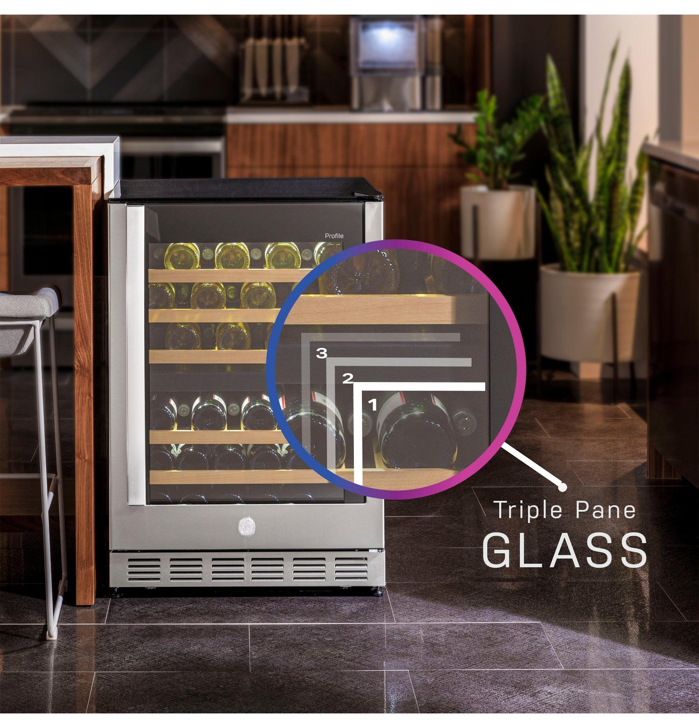 GE Profile™ 44-Bottle Dual Zone Wine Cooler