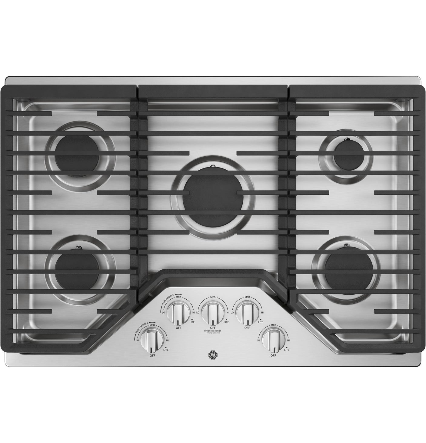 GE® 30" Built-In Gas Cooktop with 5 Burners and Dishwasher Safe Grates