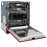 ZLINE 24" Monument Series 3rd Rack Top Touch Control Dishwasher with Stainless Steel Tub, 45dBa (DWMT-24) [Color: Red Matte]