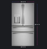 GE Profile™ ENERGY STAR® 27.9 Cu. Ft. Smart Fingerprint Resistant 4-Door French-Door Refrigerator with Door In Door