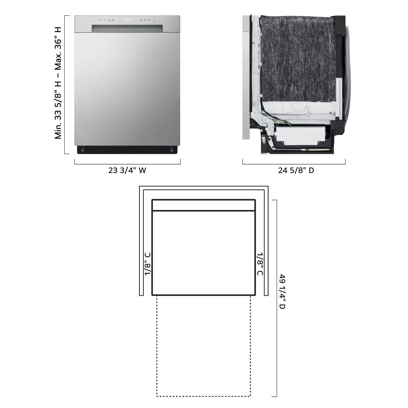 Front Control Dishwasher with LoDecibel Operation and Dynamic Dry™