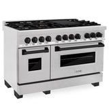 ZLINE Autograph Edition 48" 6.0 cu. ft. Dual Fuel Range with Gas Stove and Electric Oven in DuraSnow Stainless Steel (RASZ-SN-48) [Color: Matte Black]