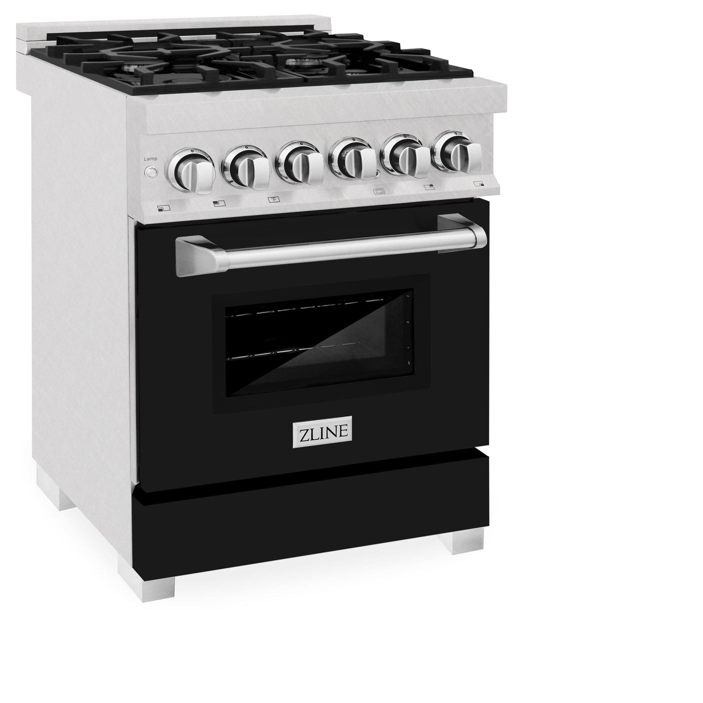 ZLINE 24 in. Professional Dual Fuel Range in DuraSnow Stainless Steel with Color Door Options (RAS-SN-24) [Color: Black Matte]