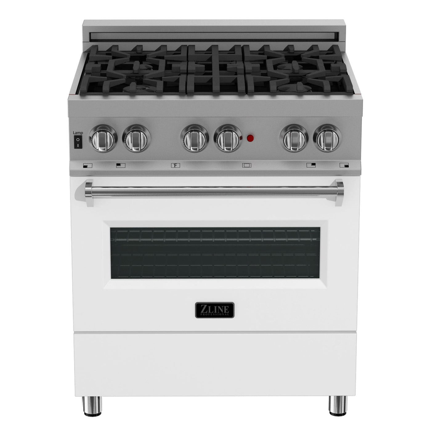 ZLINE 30 in. 4.0 cu. ft. Dual Fuel Range with Gas Stove and Electric Oven in All DuraSnow Stainless Steel with Color Door Options (RAS-SN-30) [Color: White Matte]