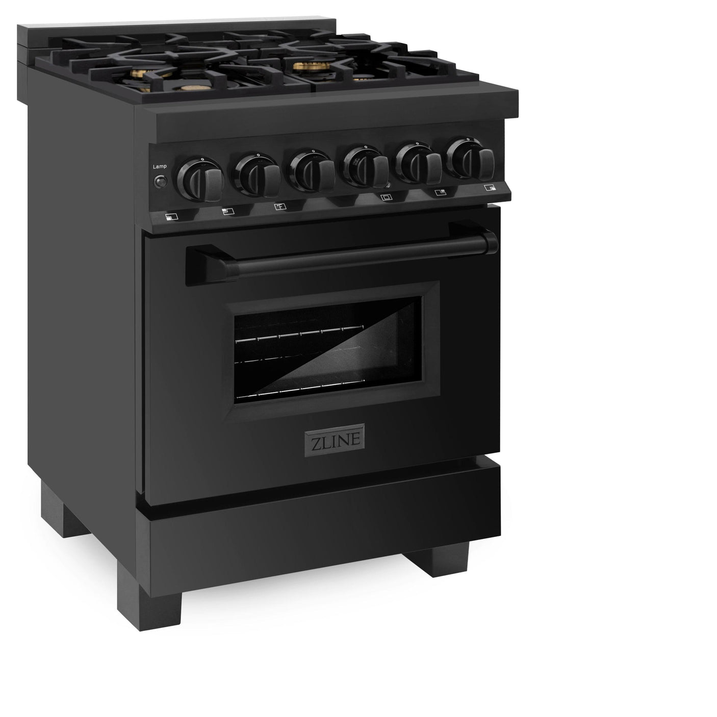 ZLINE 24 in. Professional Dual Fuel Range in Black Stainless Steel (RAB-BR-24)