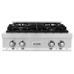 ZLINE 30 in. Porcelain Gas Stovetop with 4 Gas Burners (RT30) Available with Brass Burners [Color: Stainless Steel]