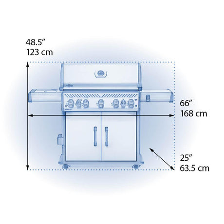 Rogue SE 625 RSIB with Infrared Side and Rear Burner , Propane, Stainless Steel