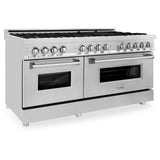 ZLINE 60 in. 7.4 cu. ft. Dual Fuel Range with Gas Stove and Electric Oven in Stainless Steel with Color Options (RA60) [Color: Blue Gloss]