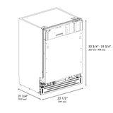 ZLINE 24" Tallac Series 3rd Rack Dishwasher in Custom Panel Ready with Stainless Steel Tub, 51dBa (DWV-24)