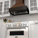 ZLINE Wooden Wall Mount Range Hood in Antigua and Hamilton - Includes Remote Motor (355AH-R) [Size: 36 Inch, Style: 400 CFM]