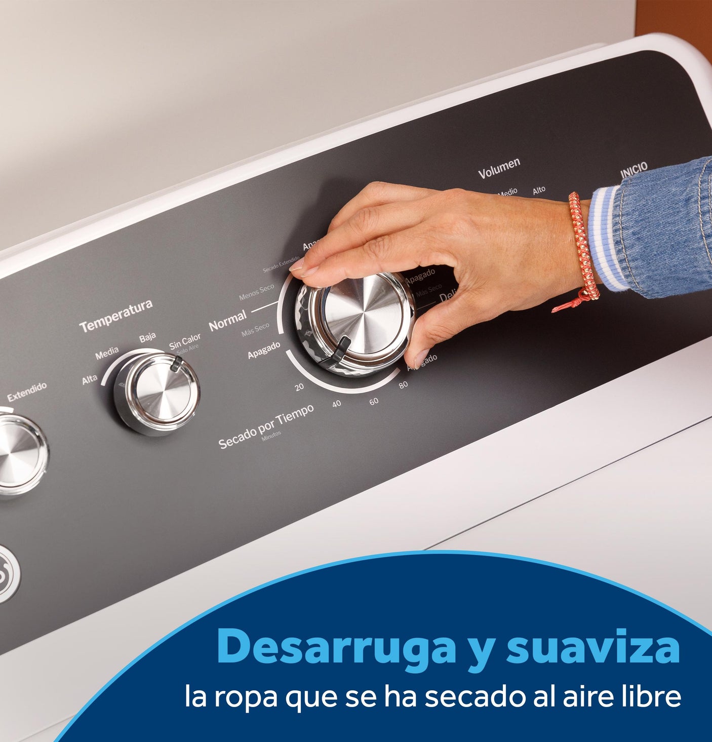 GE® 7.2 cu. ft. Capacity&#x00A0;Electric&#x00A0;Dryer&#x00A0;with Spanish Panel and Up To 120 ft. Venting&#x200B;