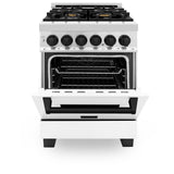 ZLINE Autograph Edition 24" 2.8 cu. ft. Dual Fuel Range with Gas Stove and Electric Oven in Stainless Steel with White Matte Door and Accents (RAZ-WM-24) [Color: Matte Black]