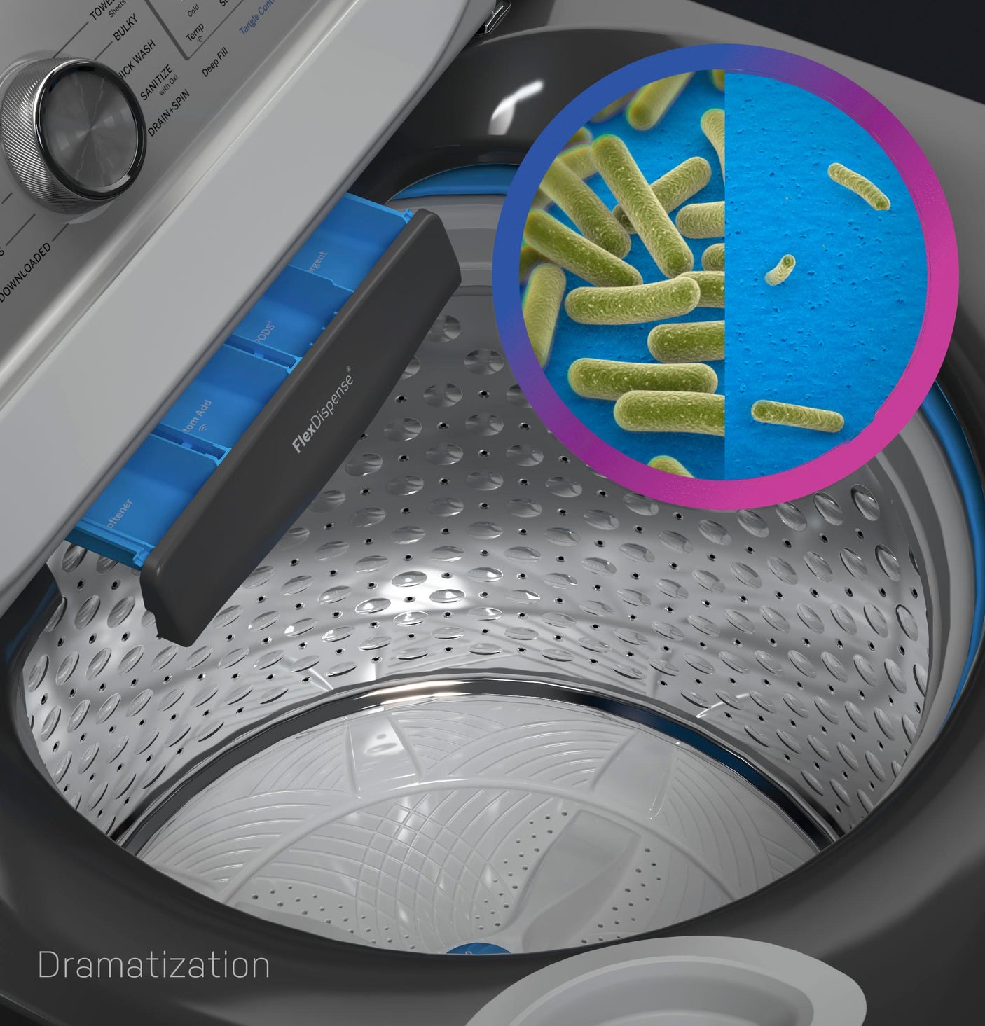 GE Profile™ ENERGY STAR® 5.4 cu. ft. Capacity Washer with Smarter Wash Technology and FlexDispense™