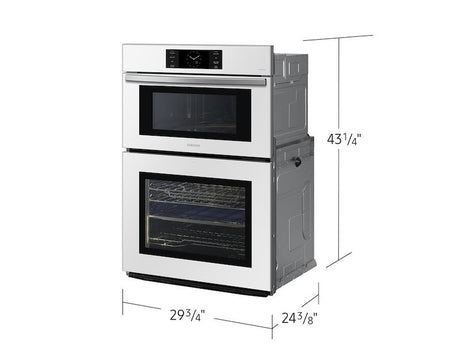 Bespoke 30" Microwave Combination Wall Oven with with Flex Duo™ in White Glass