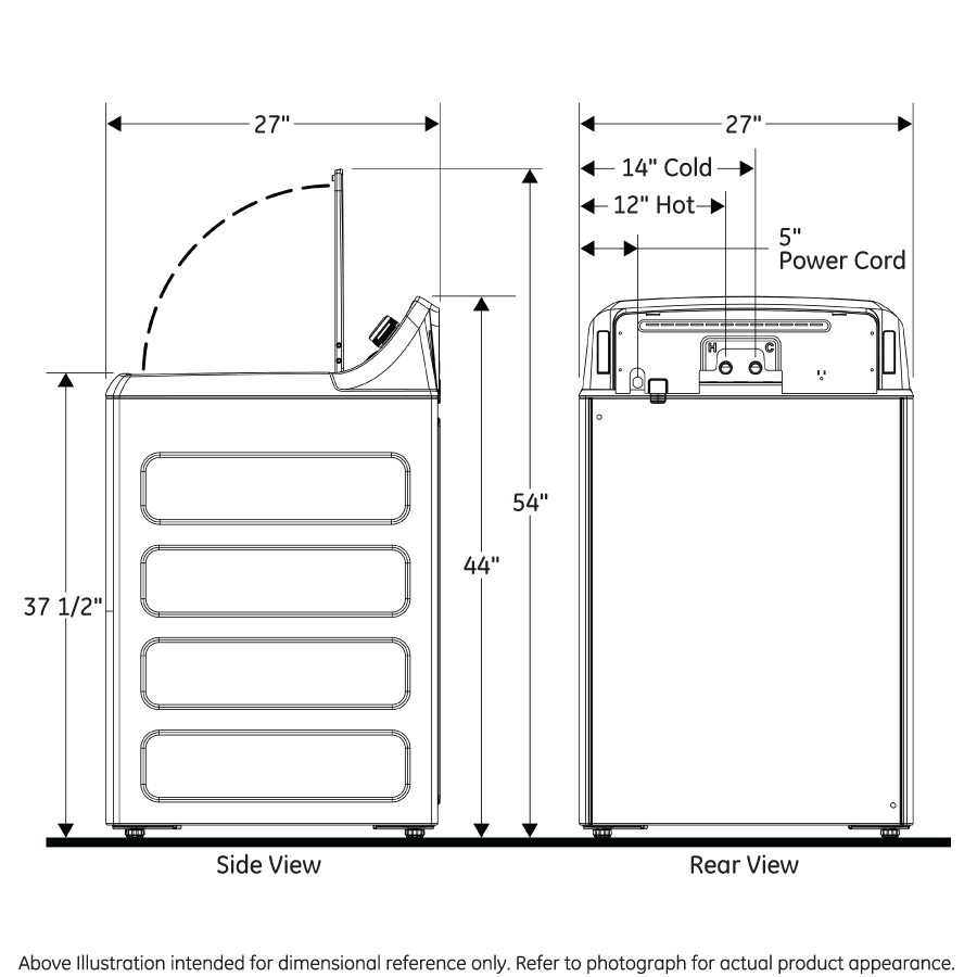 GE® 4.0 cu. ft. Capacity Washer with Stainless Steel Basket and Water Level Control&#x200B;