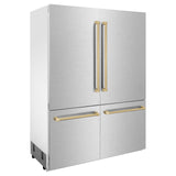 Autograph Refrigerator with Internal Water and Ice Dispenser in Durasnow with Champagne Bronze (RBIVZ-SN-60-CB)