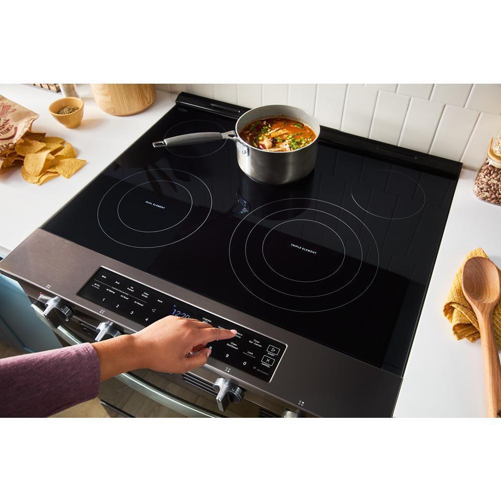 30-inch Smart Slide in Electric Range with Air Cooking Technology, No Preheat Air Fry, WipeClean™ Coating, Steam/Self Clean and High Speed Preheat