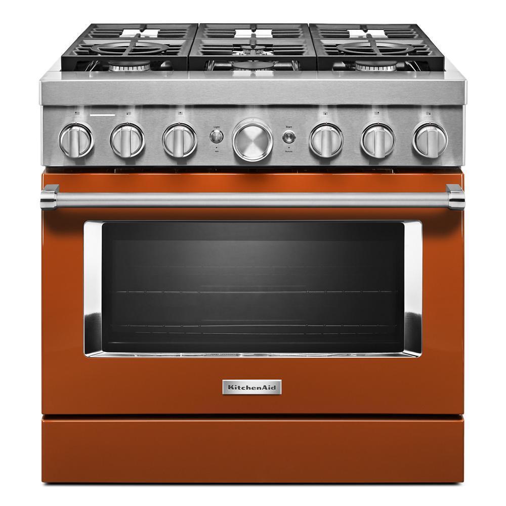 KitchenAid® 36'' Smart Commercial-Style Dual Fuel Range with 6 Burners