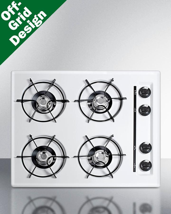 24" Wide 4-burner Propane Gas Cooktop, Battery Start