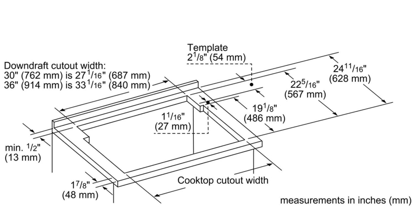 800 Series Downdraft Ventilation 37" Stainless Steel