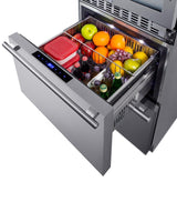 24" Wide Combination Dual-zone Wine Cellar and 2-drawer Refrigerator-freezer