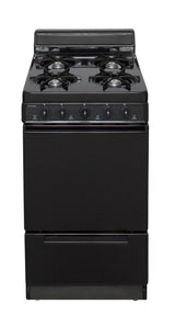 20 in. Freestanding Battery-Generated Spark Ignition Gas Range in Black
