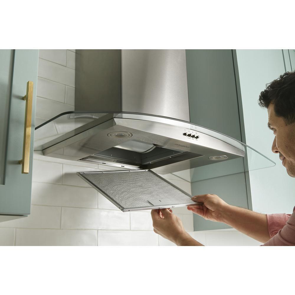 36" Curved Glass Wall Mount Range Hood