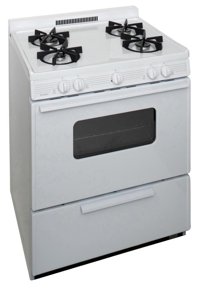 30 in. Freestanding Battery-Generated Spark Ignition Gas Range in White