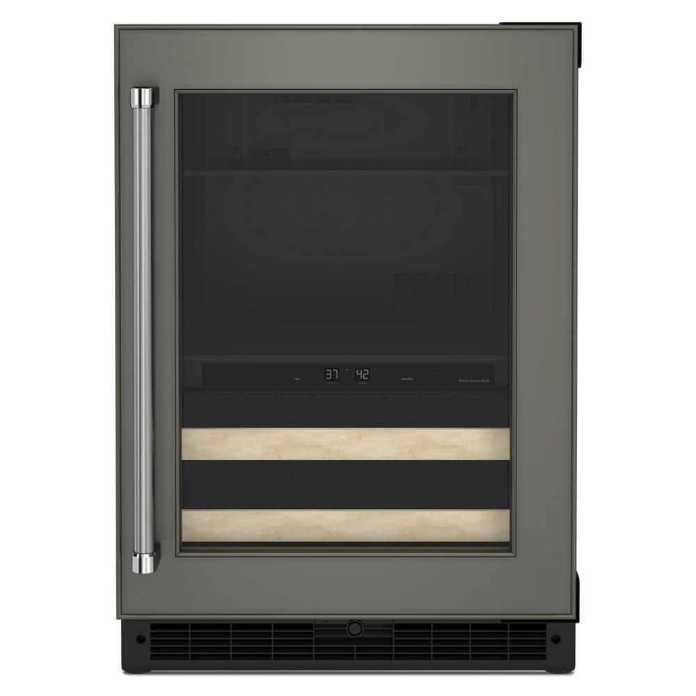 24" Panel-Ready Beverage Center with Wood-Front Racks