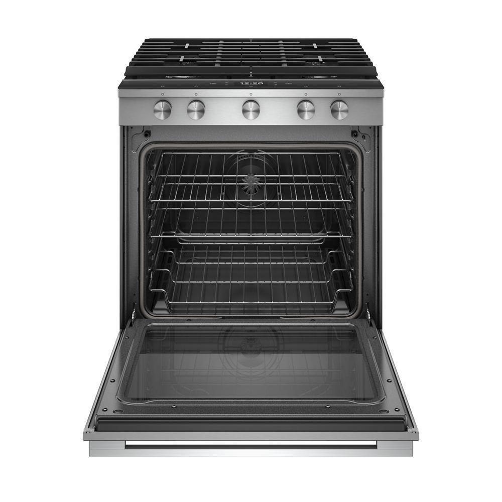 5.8 cu. ft. Smart Slide-in Gas Range with EZ-2-Lift™ Hinged Cast-Iron Grates