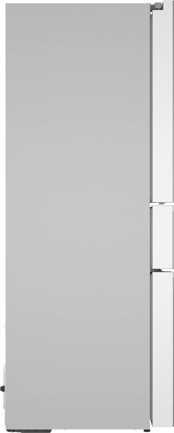 800 Series French Door Bottom Mount Refrigerator, Glass door 36" White