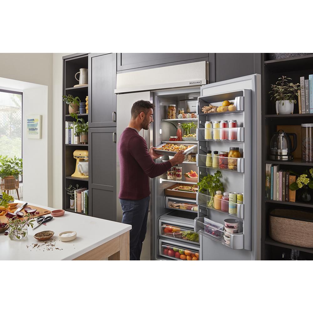 24" Undercounter Refrigerator with Glass Door and Shelves with Metallic Accents