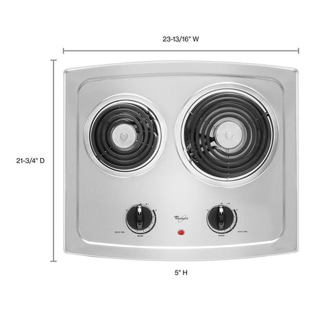 21-inch Electric Cooktop with Stainless Steel Surface