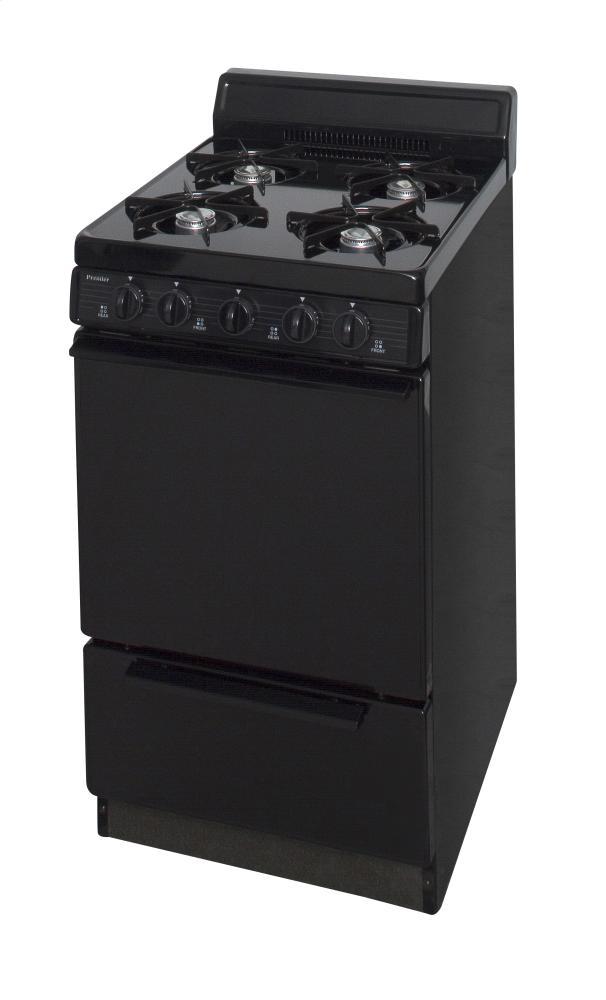 20 in. Freestanding Battery-Generated Spark Ignition Gas Range in Black