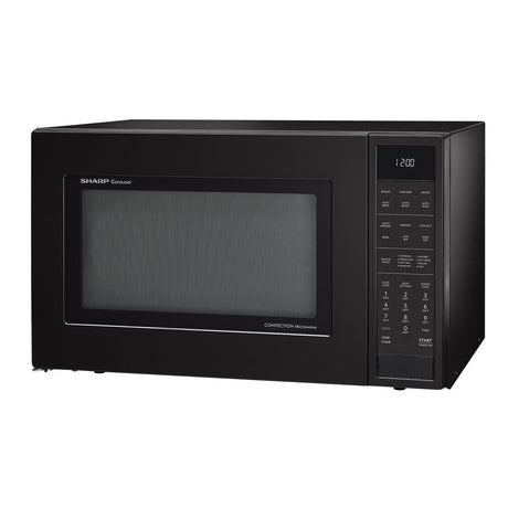 1.5 cu. ft. 900W Sharp Matte Black Carousel Convection Microwave Oven