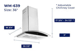 Hauslane  Chef 36-in Convertible Stainless Steel Wall-Mounted Range Hood