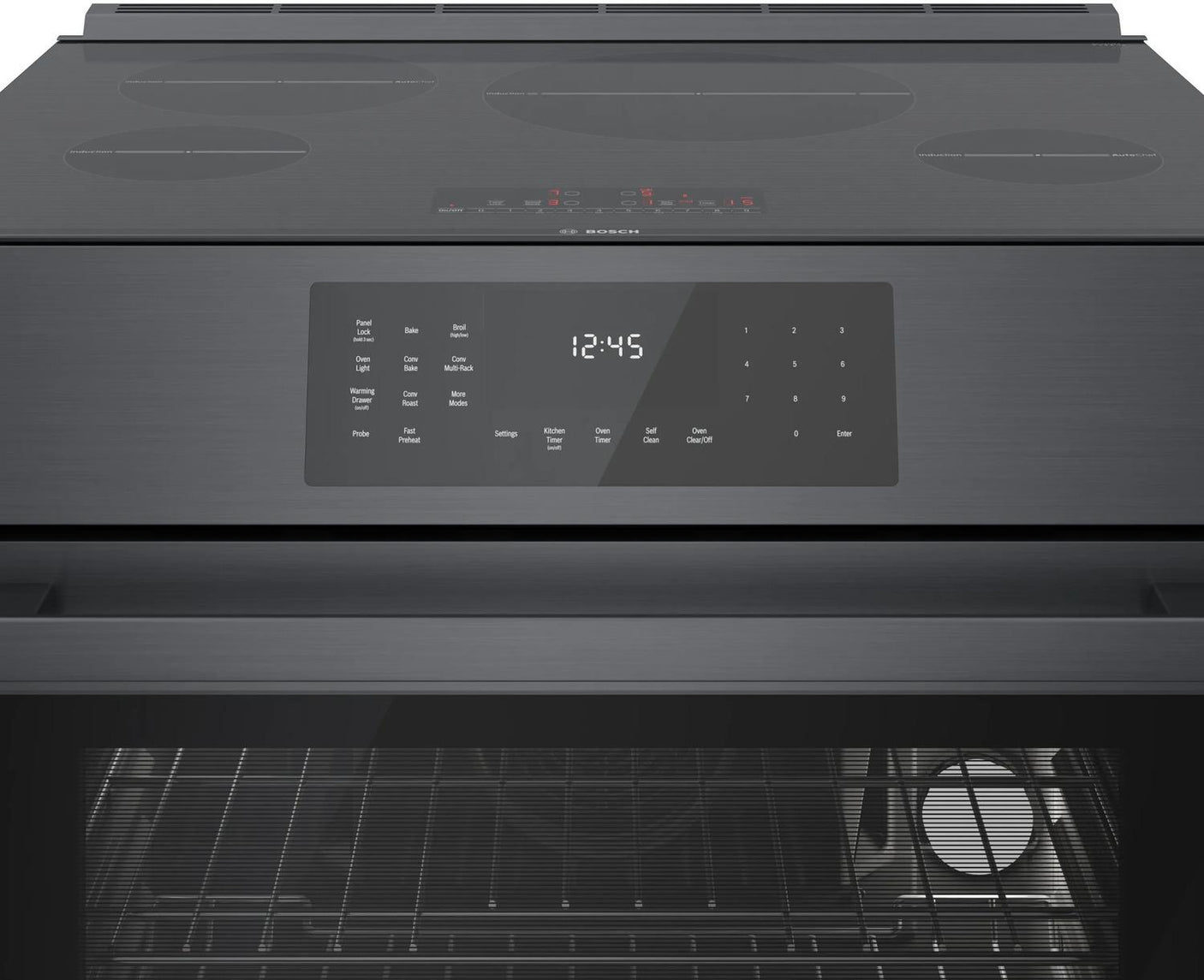 800 Series Induction Slide-in Range 30" Black Stainless Steel