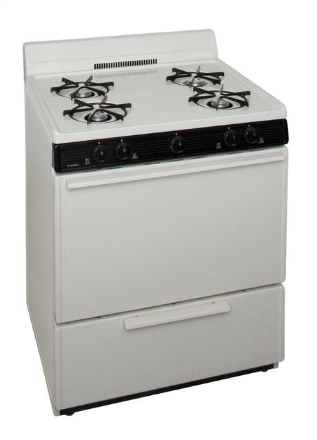 30 in. Freestanding Battery-Generated Spark Ignition Gas Range in Biscuit