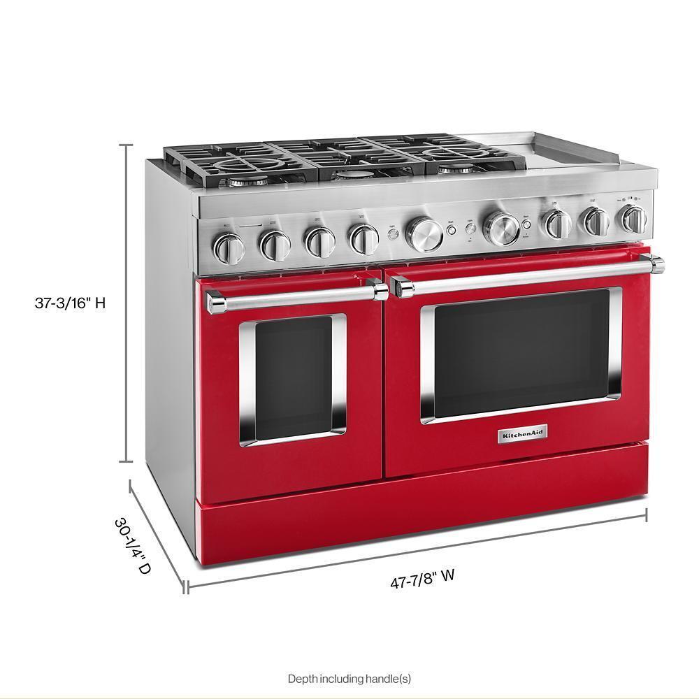 KitchenAid® 48'' Smart Commercial-Style Dual Fuel Range with Griddle