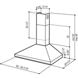 DISCONTINUED-Broan® 30-Inch Convertible Wall-Mount Chimney Range Hood w/ Heat Sentry™, 450 CFM, Stainless Steel